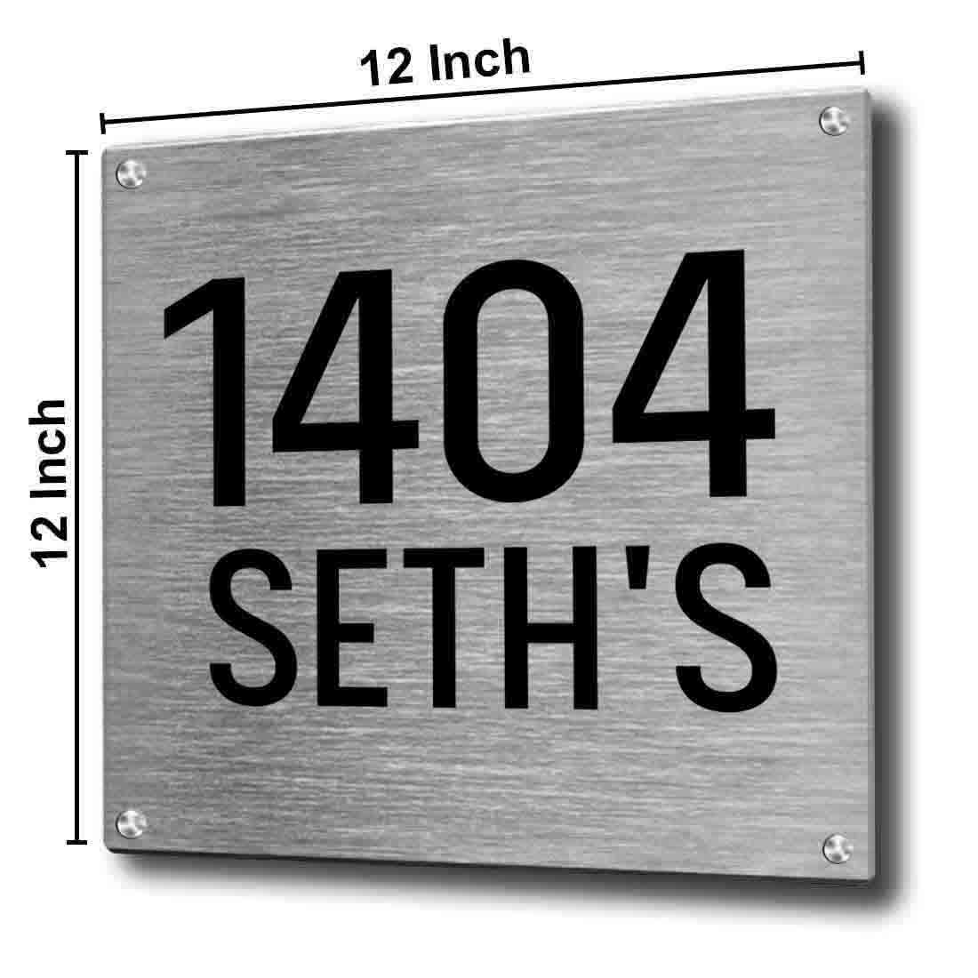 Customized Square Metal Plate With Name for House Office Flats Entrance