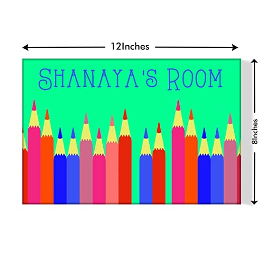 Personalized Children's Door Name Plate - Colorful Pencils
