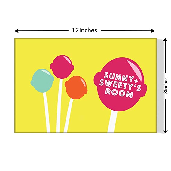 Kids Baby Room Door Sign Name Plate - Lollipops