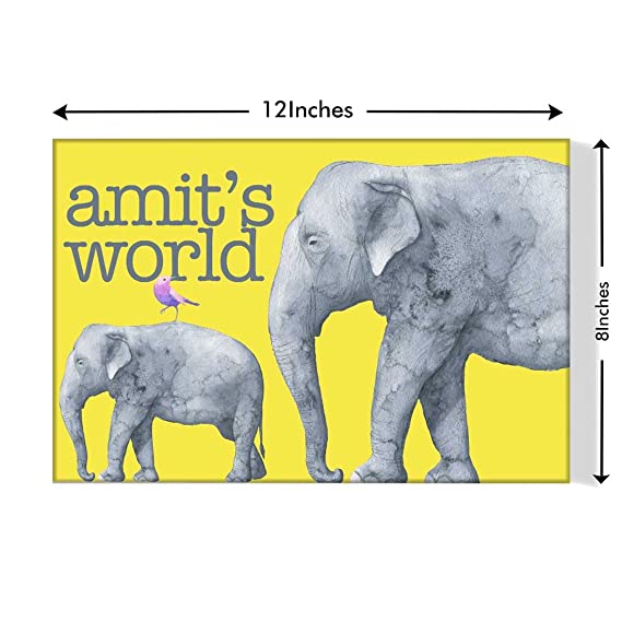Customized Name Plate for Kids -  Elephant Love