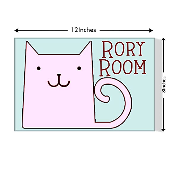 Children's Custom Door Name Plate -  Sweet Cat
