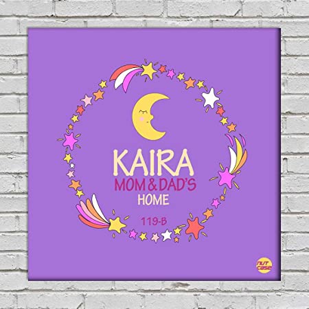 Personalized Wall Art Decor Hanging for Kids Bedroom - Moon Blue