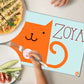 Personalized Fabric Table Mats For Kids  - A Orange Cat