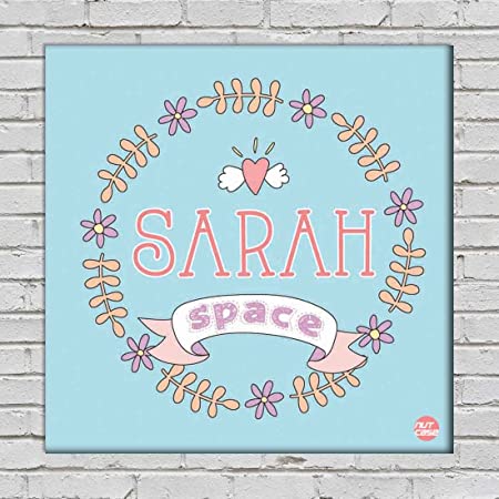 Customized Wall Art Decor for Kids Room Add Name  - Blue Floral
