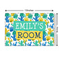 Children's Custom Bedroom Door Name Plate - Cool Cactus Design