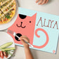 Personalized Fabric Table Mats For Kids  -  Pink Cat