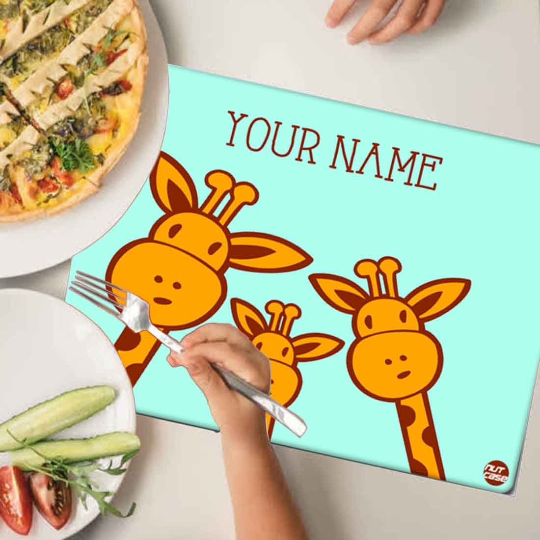 Personalized Fabric Table Mats For Kids  - Girraf