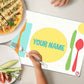 Personalized Fabric Table Mats For Kids  - Spoons & Forks