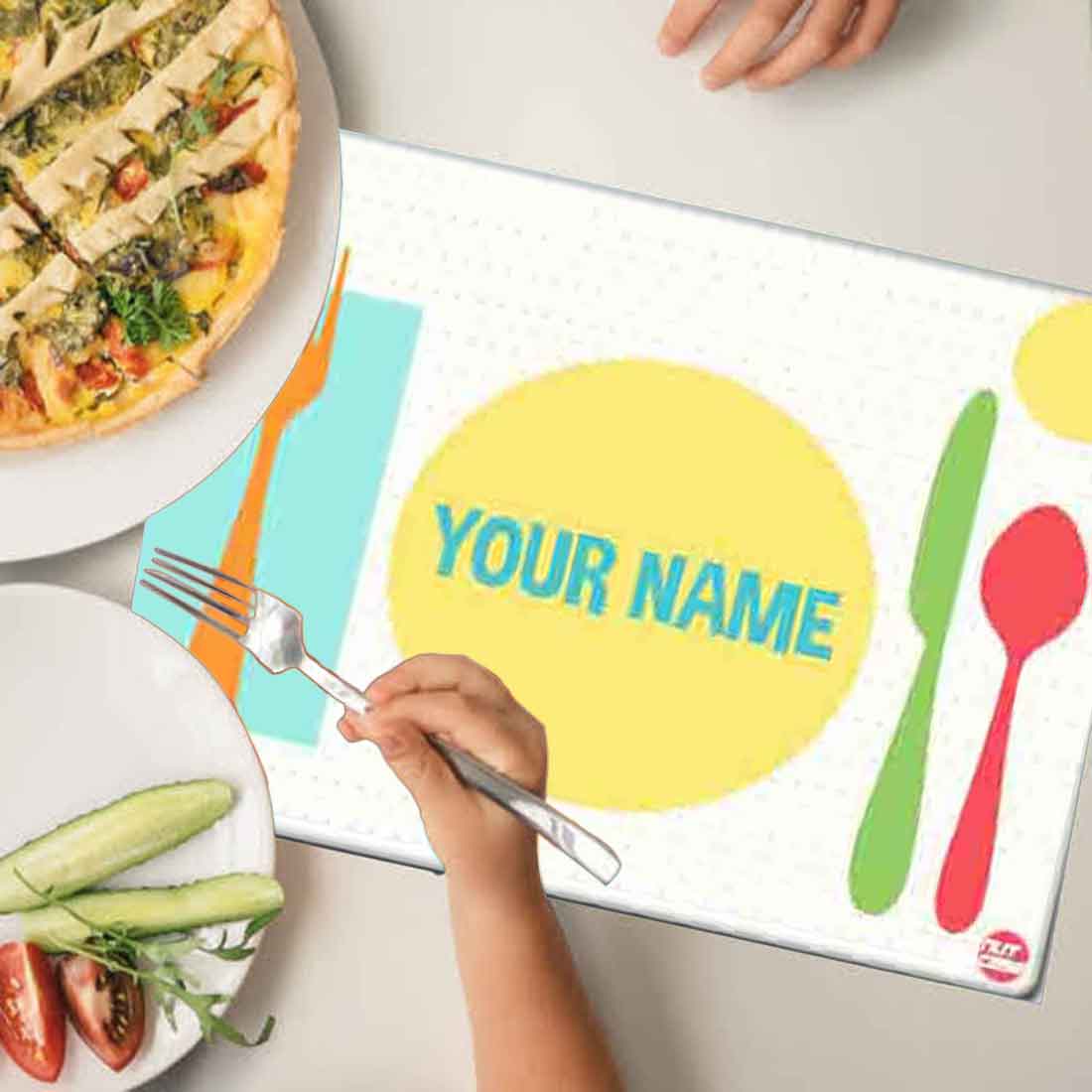 Personalized Fabric Table Mats For Kids  - Spoons & Forks
