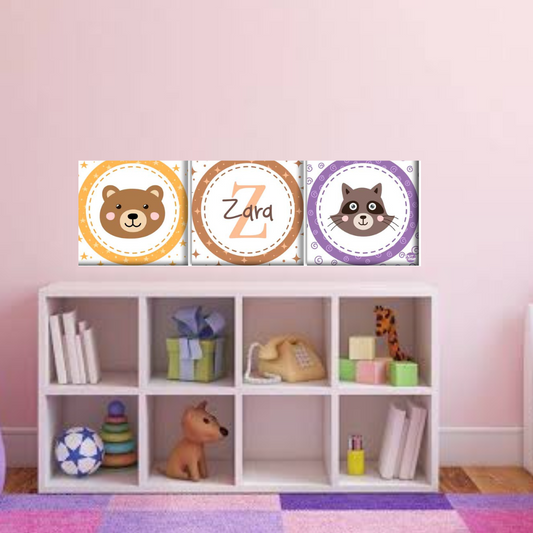 Personalized Wall Art Panel - Cute Animal Face