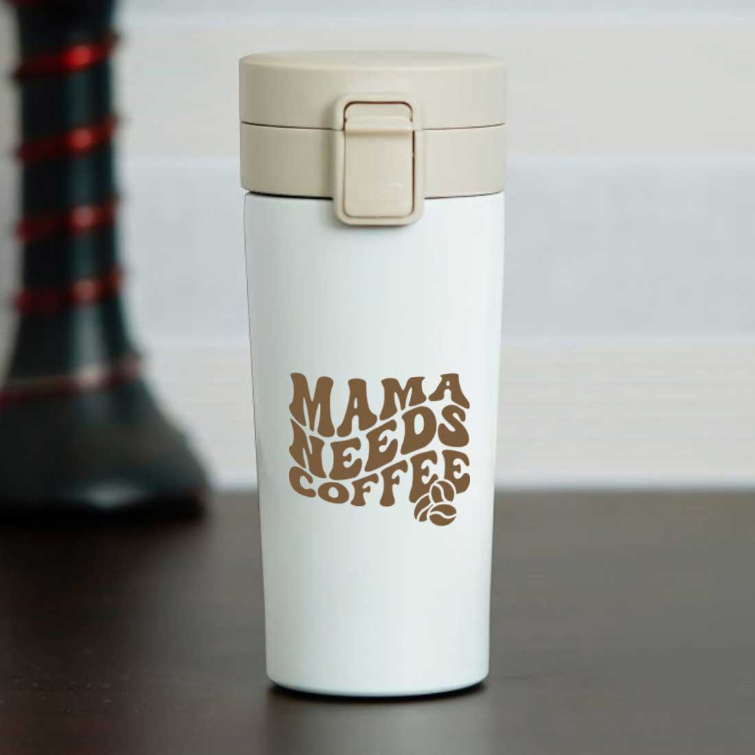 Designer Travel Coffee Mug Insulated for Travelling Mother Day Gift (350 ML) - Mama Needs Coffee