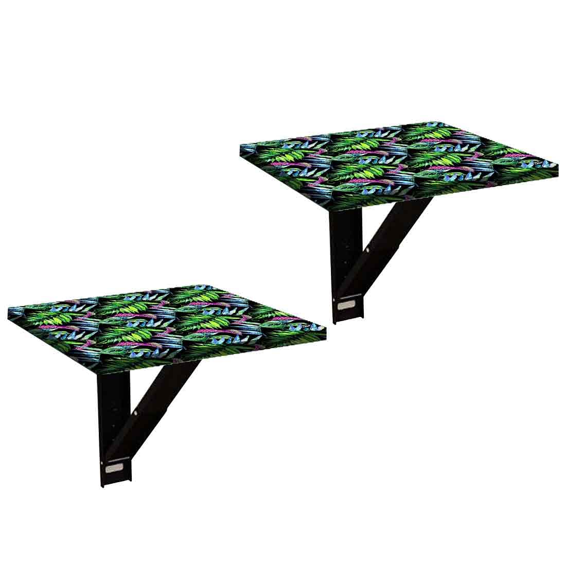 Wall Mounted Table for Bedroom - Green Blue Leaf Nutcase