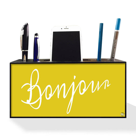 Desk Organizer Pen and Mobile Holder Stand for Office Use - Bonjour Nutcase