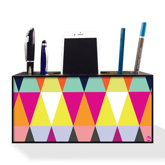 Pen Mobile Stand Holder Desk Organizer - Colorful Angles Nutcase