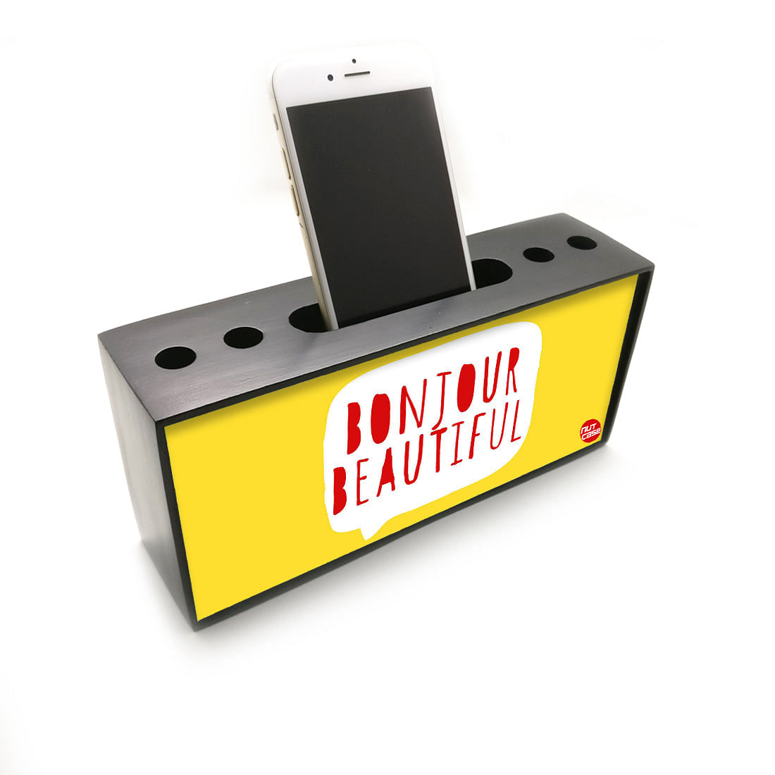 Pencil Pen Stand with Mobile Holder for Office- Bonjour Beautiful Nutcase