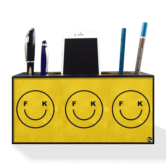 Pen Mobile Stand Holder Desk Organizer - Cute Faces Nutcase