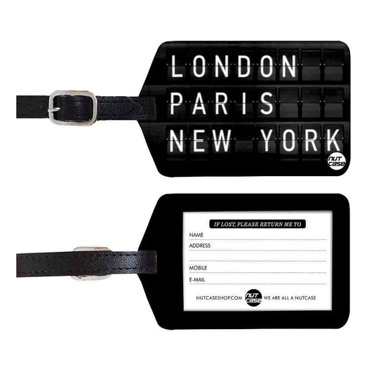 Luggage Tags Set Of 2 -  LONDON PARIS NY Nutcase