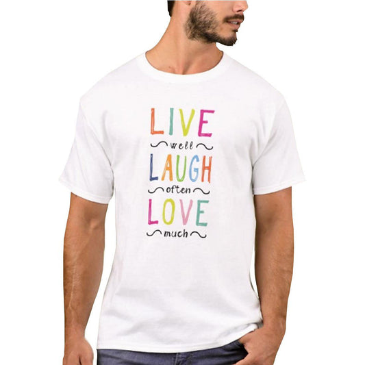 Nutcase Designer Round Neck Men's T-Shirt Wrinkle-Free Poly Cotton Tees - Live Laugh Love Nutcase