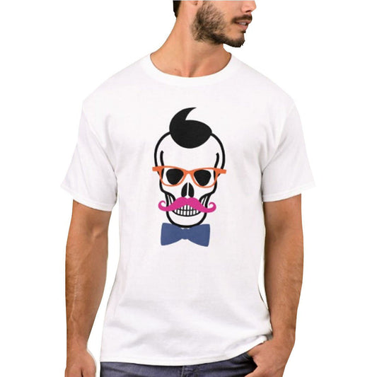 Nutcase Designer Round Neck Men's T-Shirt Wrinkle-Free Poly Cotton Tees - Hipster Skull Nutcase