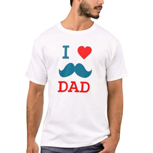 Nutcase Designer Round Neck Men's T-Shirt Wrinkle-Free Poly Cotton Tees - I Love DAD Nutcase