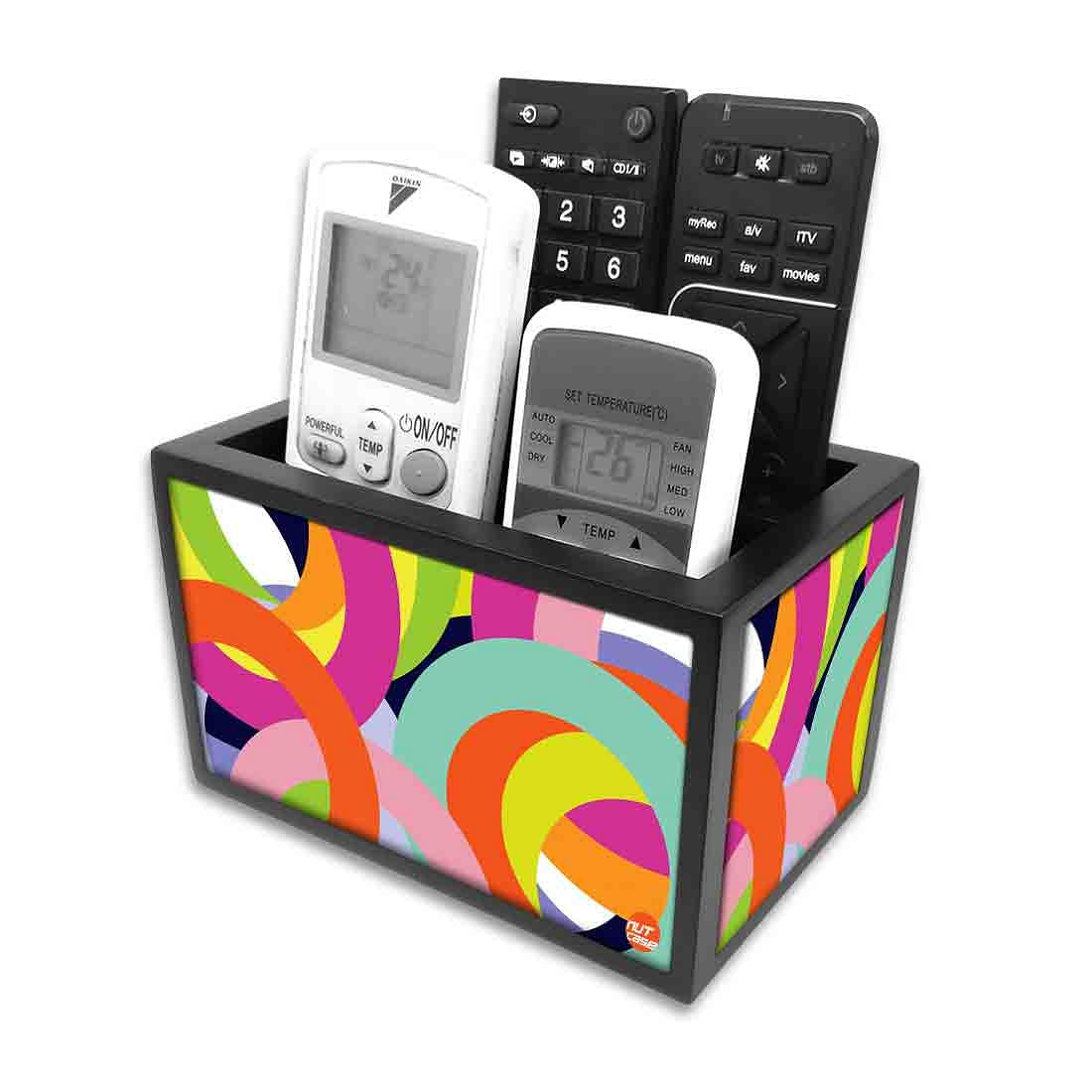 Remote Control Stand Holder Organizer For TV / AC Remotes - Colorful Rings Nutcase