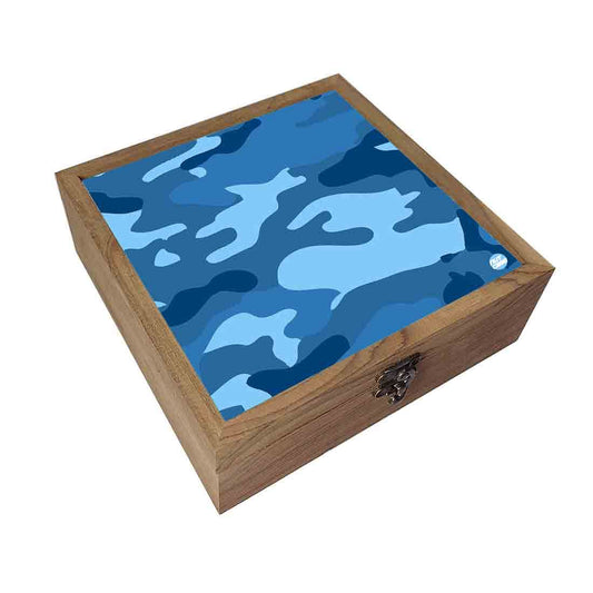 Nutcase Designer Jewellery Organisers Wooden - Unique Gifts -Blue Army Camouflage Nutcase