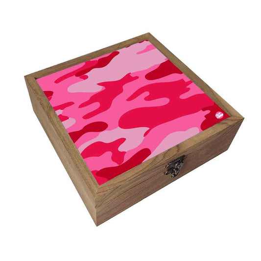 Nutcase Wooden Jewellery Box for Women Big - Unique Gifts -Pink Army Camouflage Nutcase