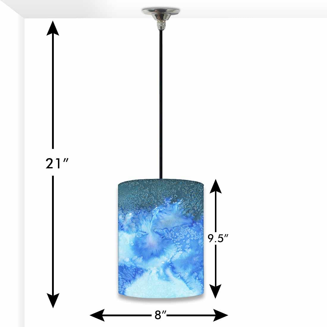 Ceiling Hanging Pendant Lamp Shade - Arctic Space Blue Shades Watercolor Nutcase