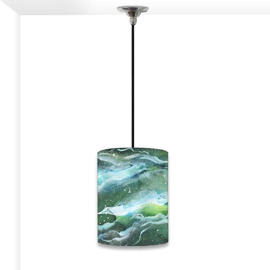 Ceiling Hanging Pendant Lamp Shade - Space Dark Green Watercolor Nutcase