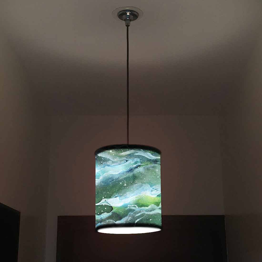 Ceiling Hanging Pendant Lamp Shade - Space Dark Green Watercolor Nutcase