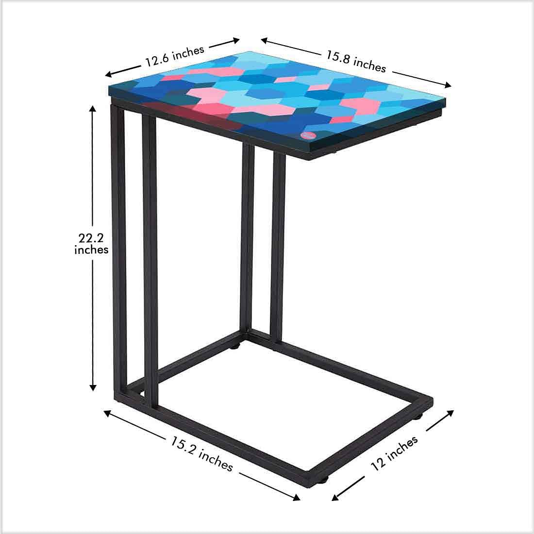 New Blue Metal C Table - Hexagon Pattern Nutcase
