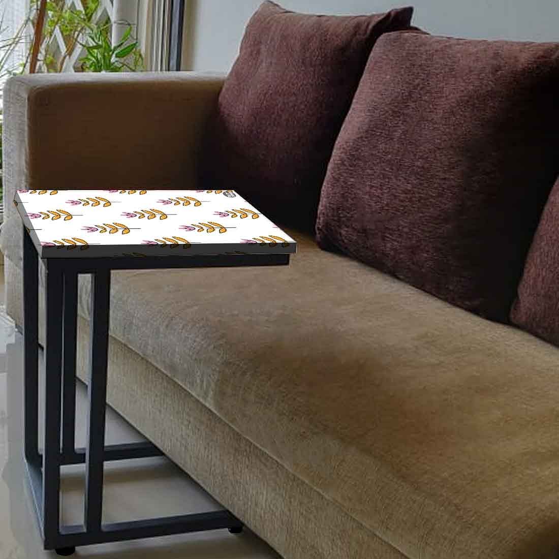 Floral C Shaped Table For Sofa - Ethnic Leaf Nutcase
