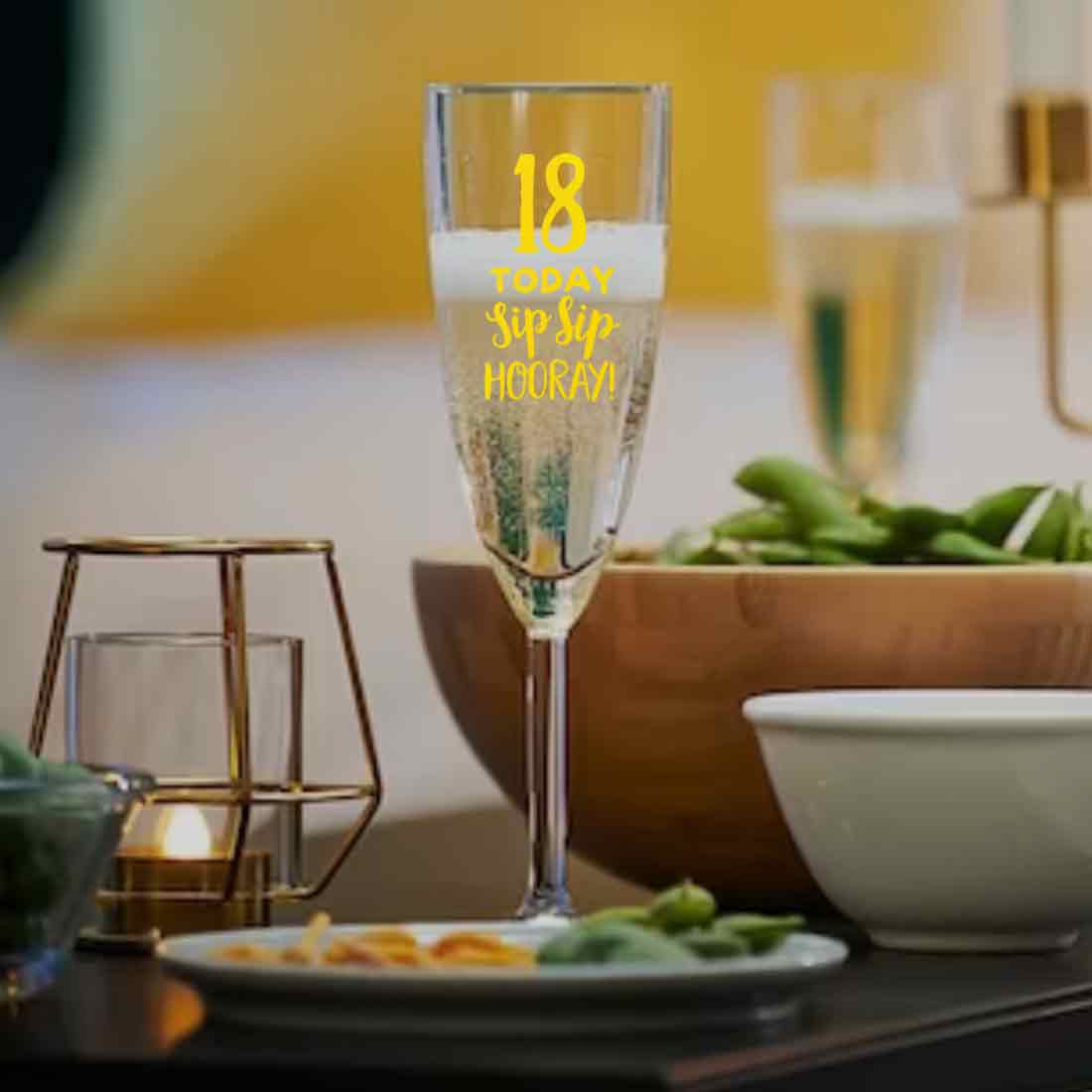 Personalized Champagne Glass 18th Birthday Gifts Idea - Sip Sip Hooray