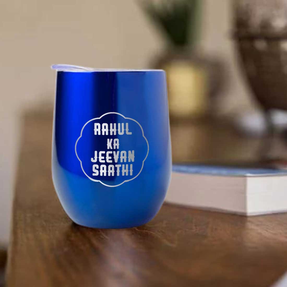 Customised Stainless Steel Insulated Coffee Mugs for Office Car Engraved Travel Cup - Jeevan Saathi
