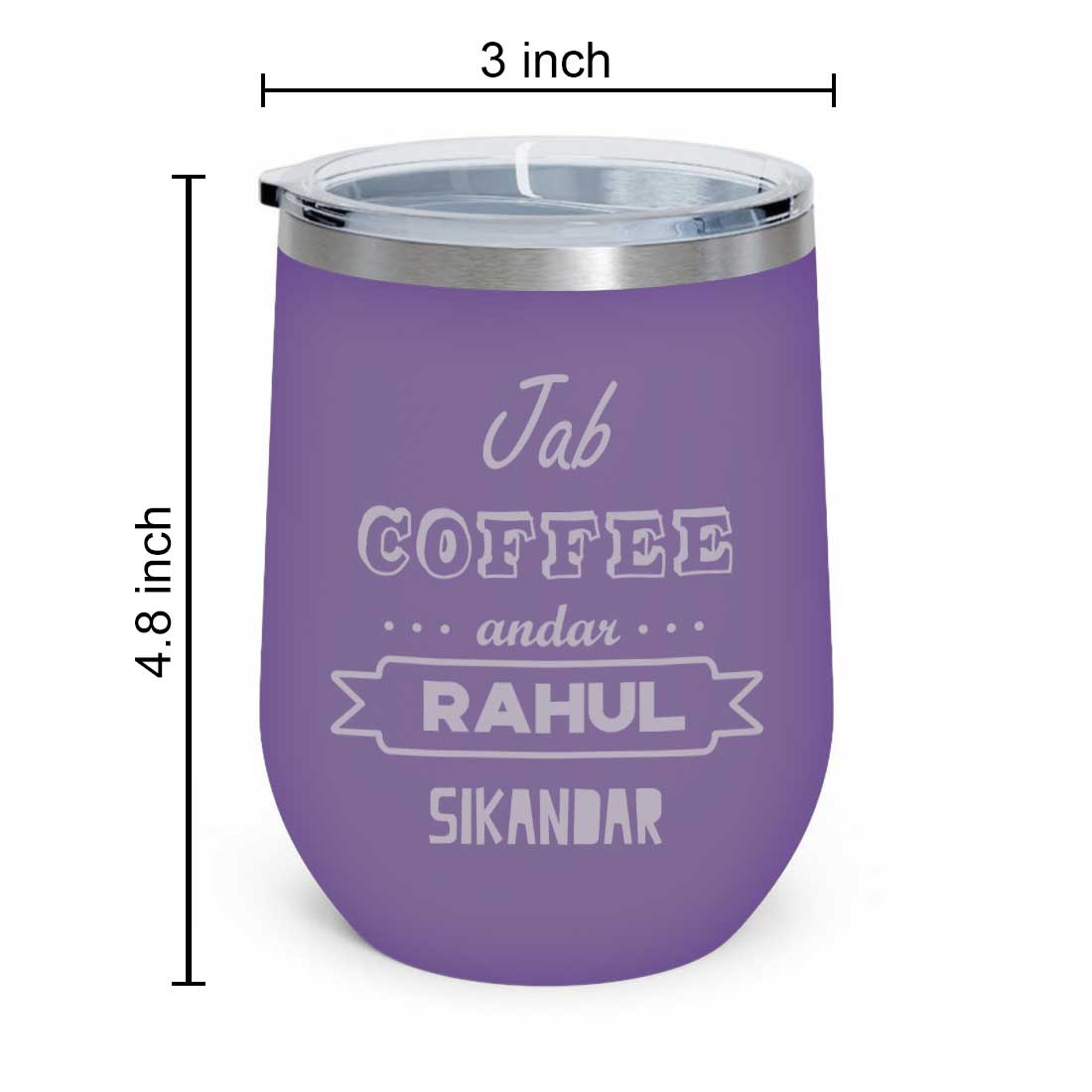 Personalized Travel Coffee Mug With Lid Name Engraved Stainless Steel Cup -Coffee