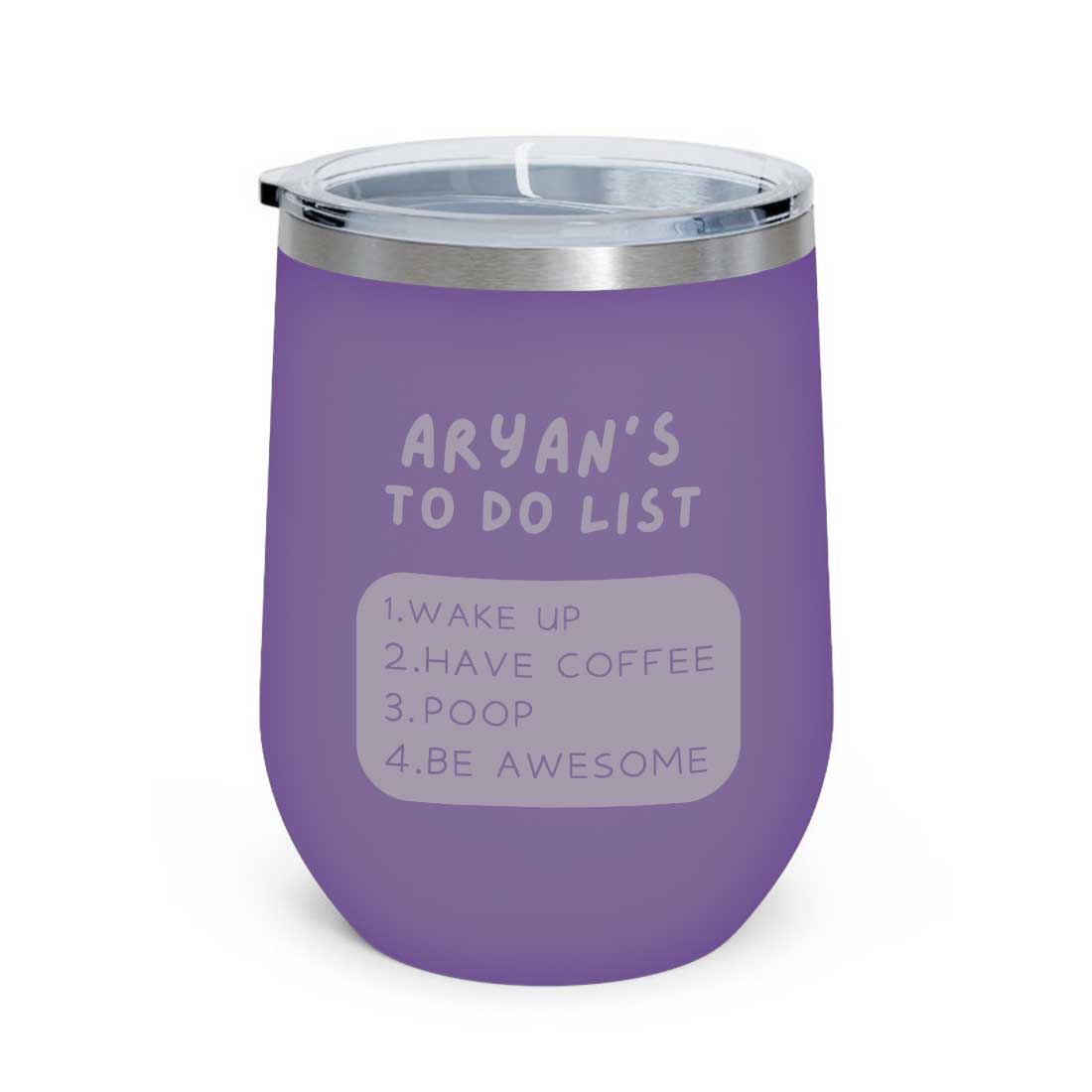 Engraved Personalized Stainless Steel Travel Coffee Cup With Lid for Office - To Do List