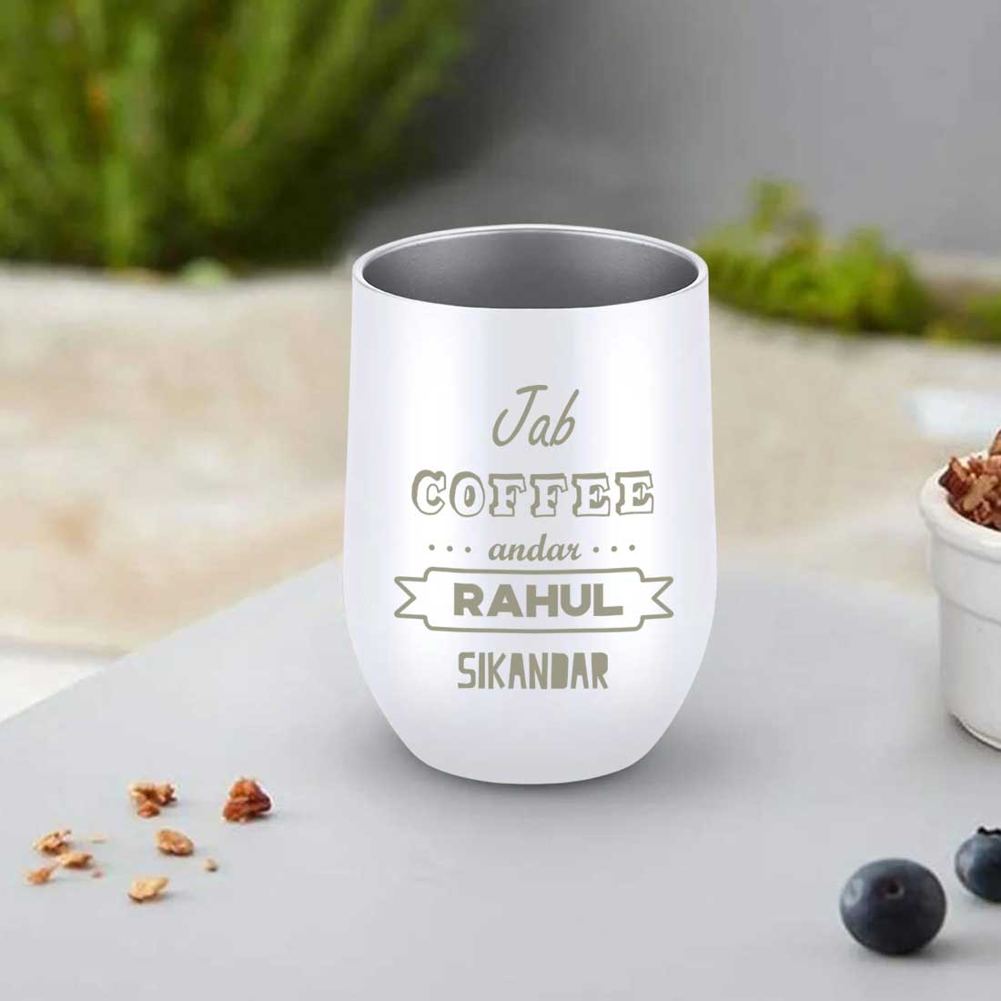 Personalized Travel Coffee Mug With Lid Name Engraved Stainless Steel Cup -Coffee