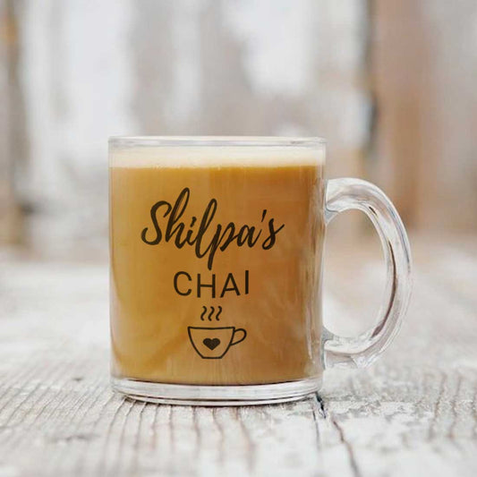 Custom Mugs Glass Coffee Mugs for Tea With Name - Chai