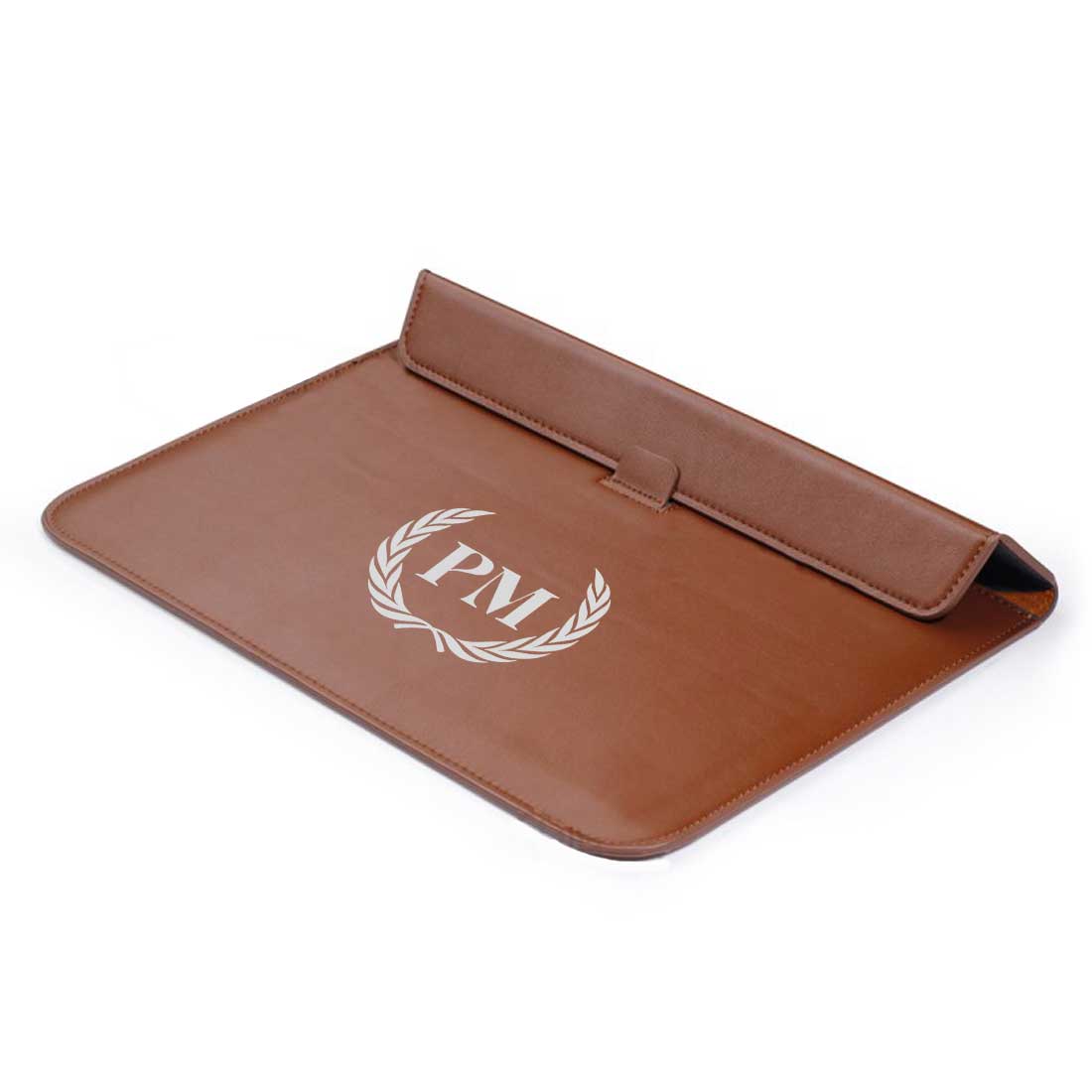 Personalized Laptop Cover For Men - Add Your Initial Leaves Crown Nutcase