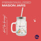 Customized Mason Jar Glass - Unicorn Pattern 2 Nutcase