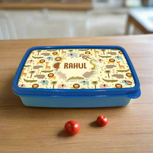 Customized Tiffin Box for Plastic Lunch Box Boys - Wild Animals Nutcase