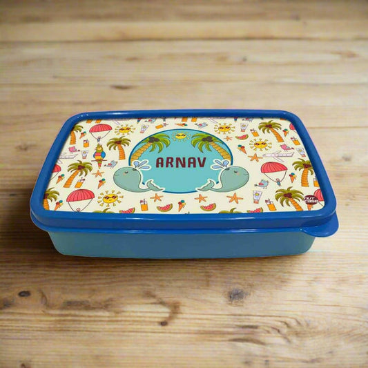 Personalized Snack Box for Kids Plastic Lunch Box for Boys -Summer Time Nutcase