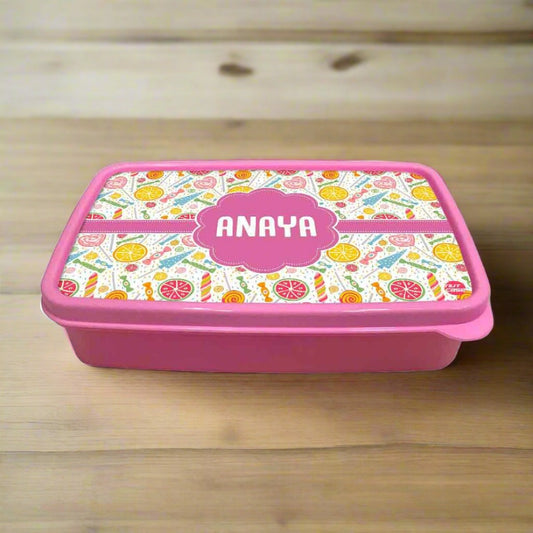 Personalized Snack Box for Kids Plastic Lunch Box for Girls - Colorful Candy Nutcase