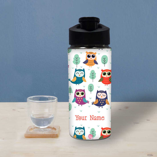 Personalized Bottle With Name - Owl and Tree Nutcase
