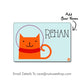 Personalized Fabric Table Mats For Kids  -  Cute Cat Skipping Nutcase