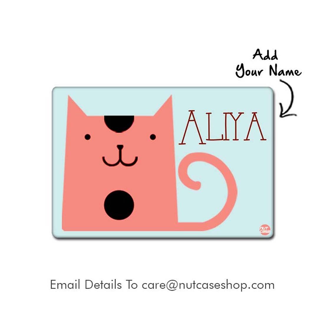 Personalized Fabric Table Mats For Kids  -  Pink Cat Nutcase