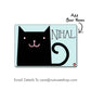 Personalized Fabric Table Mats For Kids  -  Lucky Black Cat Nutcase
