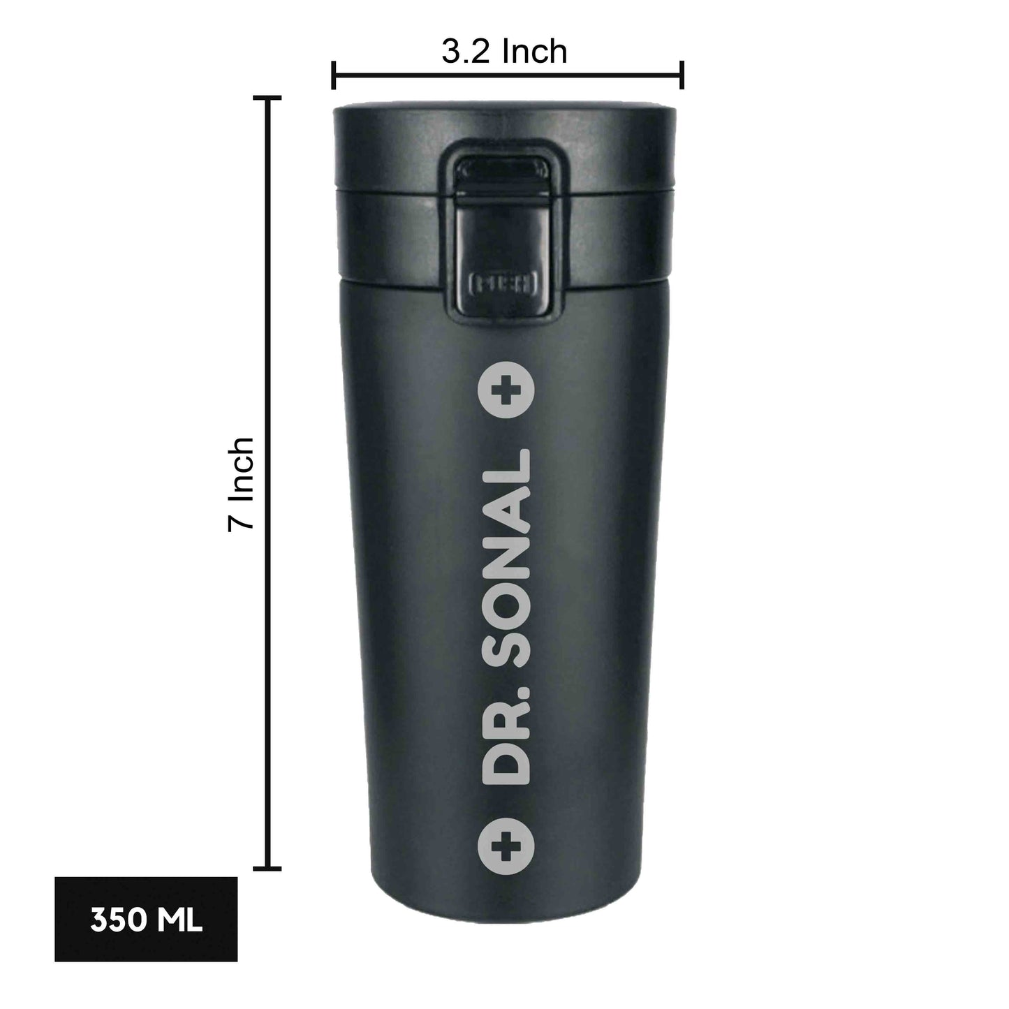 Personalised Coffee Tumbler With Lid for Travelling Portable Flask Sipper (350 ML) - Gift for Doctors