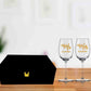 Wine Glass Set of 2 Gift Box - Mr & Mrs Wine Glasses in Black & Pink Box