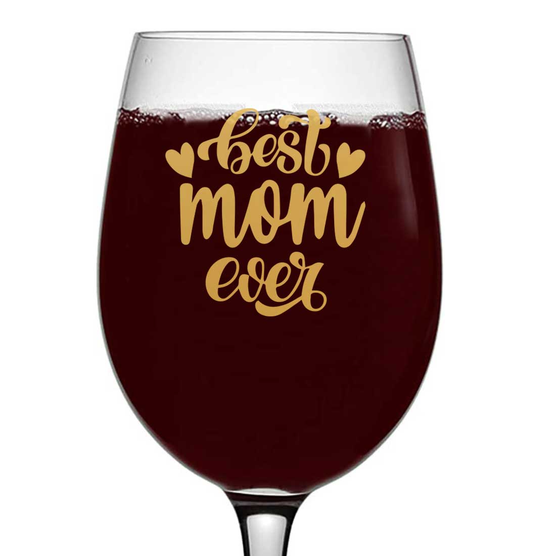 Red & White Wine Glass Mothers Day Gifts for Mom - Best Mom Ever